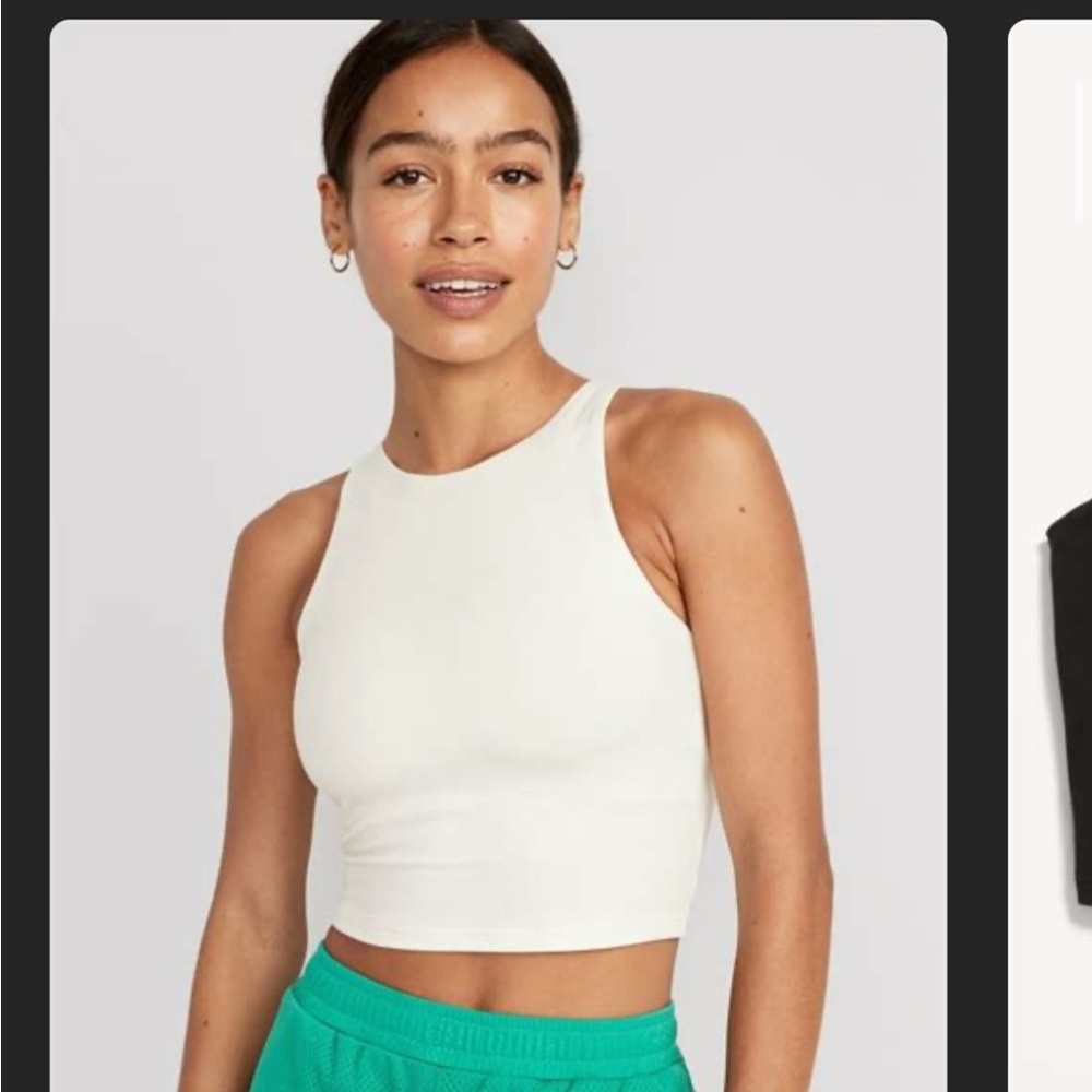 Old Navy White Fitted Crop Tank Top